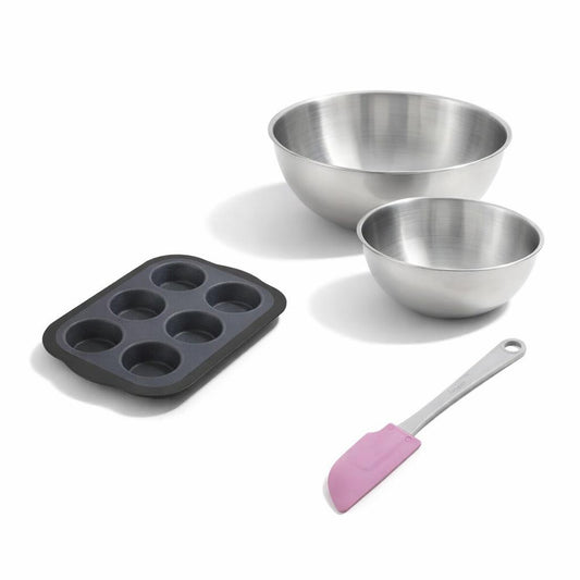 Set de 4 ustensiles de pâtisserie moule à gâteaux 2 bols et spatule patisserie Silicone fibre de verre Silicone fibre de verre Zenker  Silicone fibre de verre