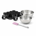 Set de 4 ustensiles de pâtisserie moule à gâteaux 2 bols et spatule Black mettallic Black mettallic Zenker  Black mettallic