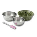 Set de 4 ustensiles de pâtisserie moule à gâteaux 2 bols et spatule pâtisserie Zenker Green Vision