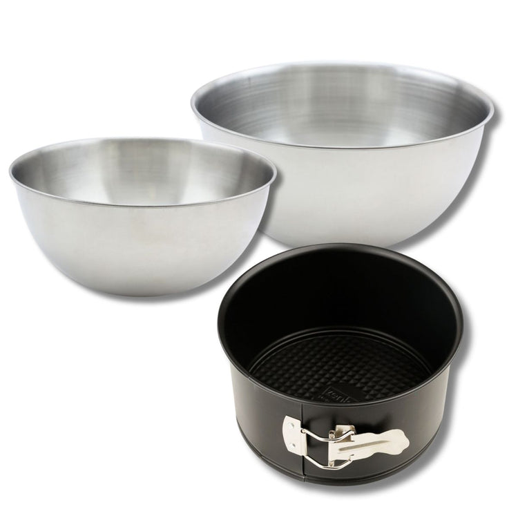 Set pâtisserie moule à panettone 18 cm, 2 bols à mixer et 1 spatule Zenker