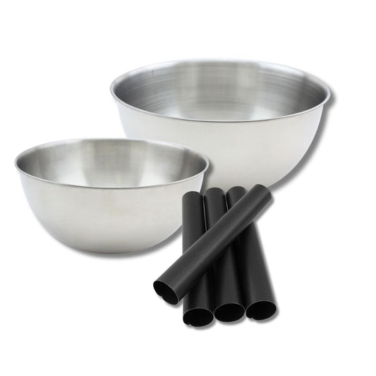 Set pâtisserie avec 4 moules tube 13 cm, 2 bols à mixer et 1 spatule Zenker