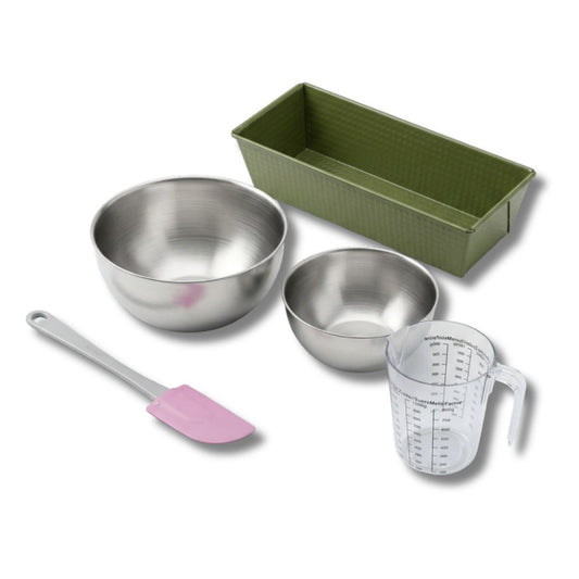 Set de 5 ustensiles de pâtisserie moule à gâteaux bol spatule et verre doseur Zenker Green Vision