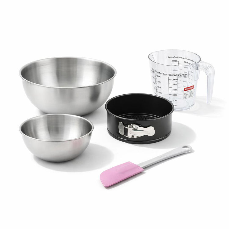 Set pâtisserie avec moule à panettone 18 cm, 2 bols à mixer, verre mesureur et spatule Zenker