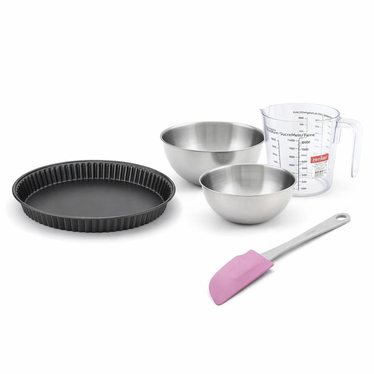 Set de 5 ustensiles de pâtisserie moule à gâteaux bol spatule et verre doseur Spécial crountries Spécial crountries Zenker  Spécial crountries