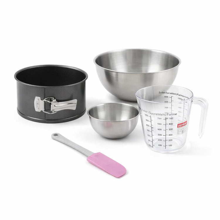 Set de 5 ustensiles de pâtisserie moule à gâteaux bols spatule et verre doseur Black mettallic Black mettallic Zenker  Black mettallic