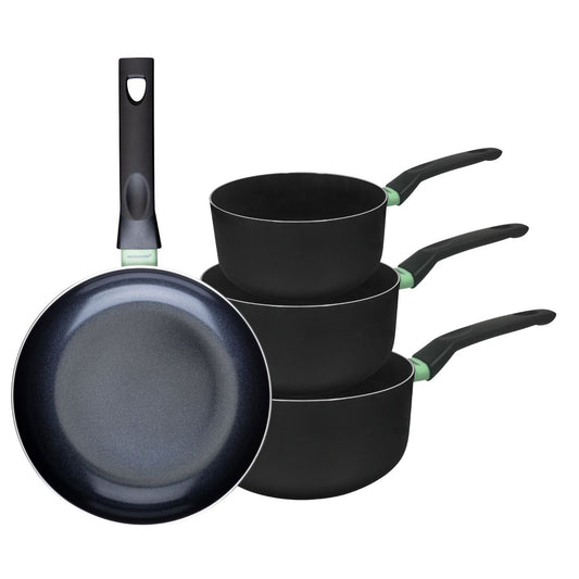 Ensemble de 1 poêle de 24 cm et 3 casseroles 16, 18 et 20 cm Fackelmann Brandao