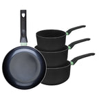 Ensemble de 1 poêle de 24 cm et 3 casseroles 16, 18 et 20 cm Fackelmann Brandao