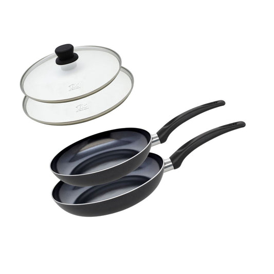 Set de 2 Poêles 24 et 28 cm céramique sans PFAS et 2 couvercles Elo Pure Ceramica