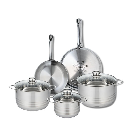 Ensemble de 2 Poêles de cuisson 24 et 28 cm et 3 faitouts 16, 20 et 24 cm Elo Profi Brillant