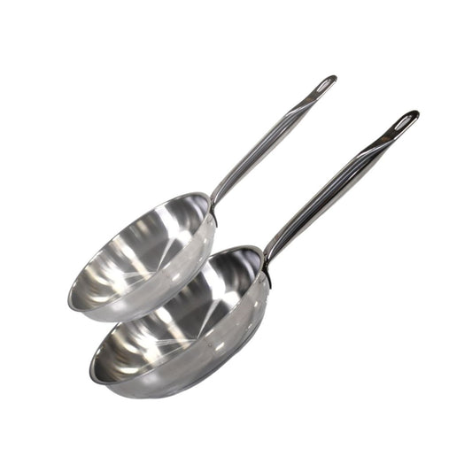 Lot de 2 poêles inox de 24 cm et 28 cm Elo Profi Therm