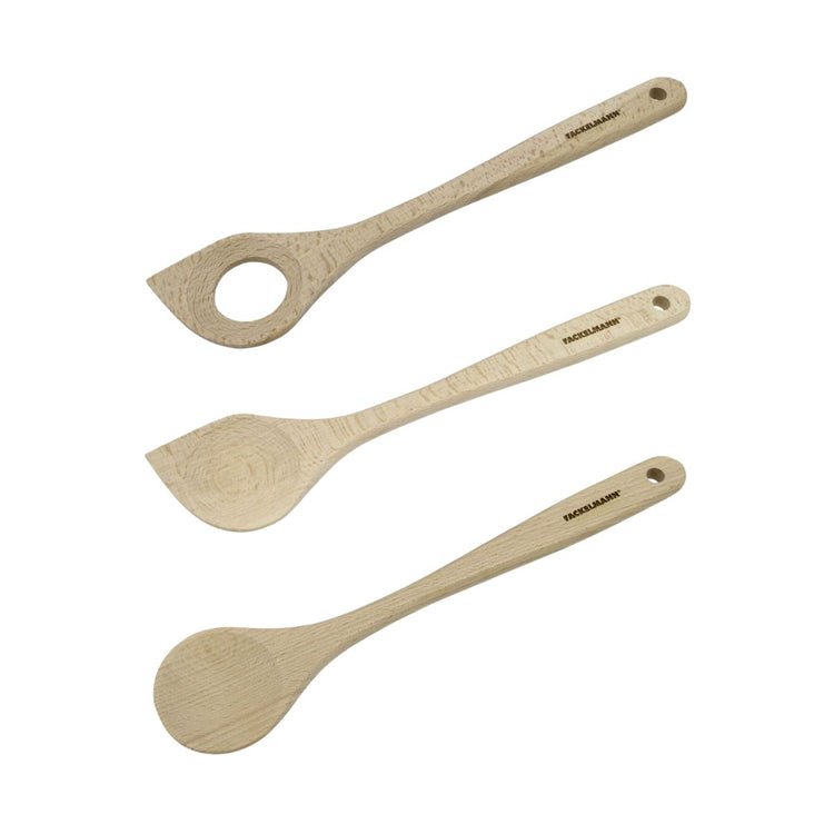 Lot de 3 cuillères en bois 30 cm Fackelmann Nature
