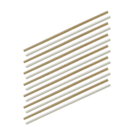 Lot de 60 pailles en papier brun et blanc Fackelmann Bar Concept