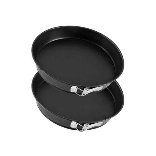 Lot de 2 moules à charnière ronds à fond plat 32,5 cm Zenker Black Metallic