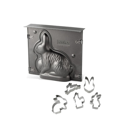 Ensemble de moule lapin de Pâques 3D et 5 emporte-pièces lapin Zenker Pâques