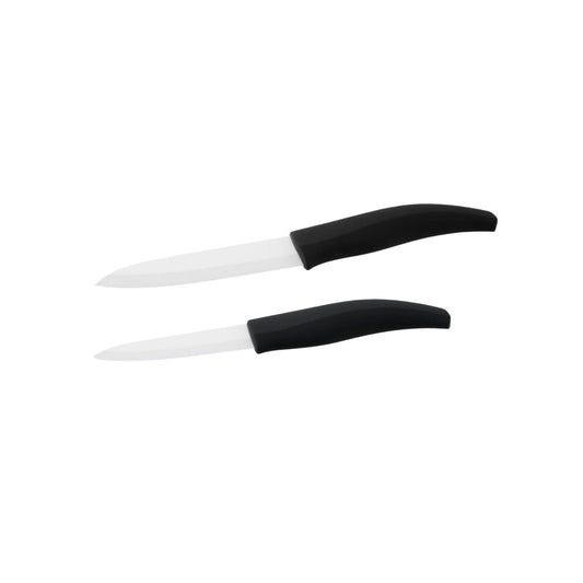 Lot de 2 couteaux avec lames en céramique de 12,5 et 18 cm de long Nirosta Céramique