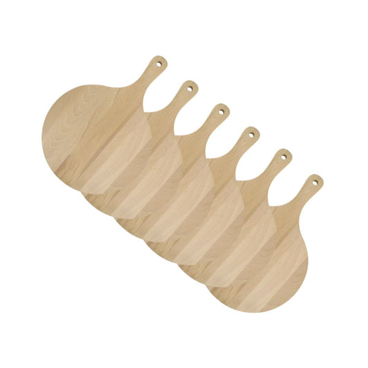 Lot de 6 planches à pizza et tarte flambée en bois Fackelmann Wood Edition