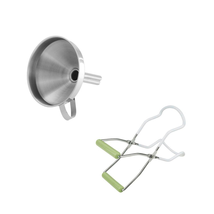 2 ustensiles pour confiture avec pince à bocaux et entonnoir Dr Oetker