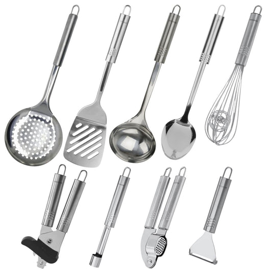 Ensemble de 9 ustensiles de cuisine inox Fackelmann Ovale