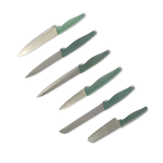 Ensemble de 6 couteaux de cuisine manche végétal Nirosta Eco Green