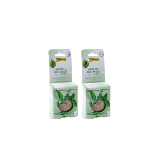 Lot de 2 x 4 Sachets de granulés de parfum pour aspirateur à la menthe/eucalyptus TopFilter