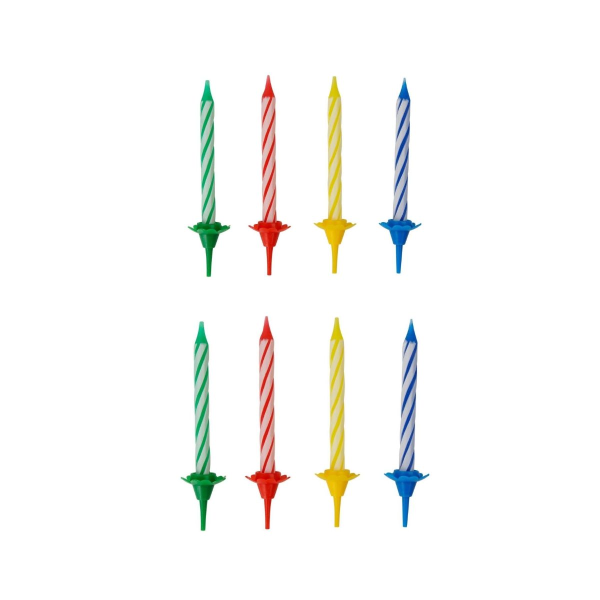 2 Lots de 24 bougies d'anniversaire et 12 bobèches Fackelmann Rio Party