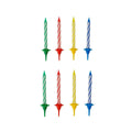 2 Lots de 24 bougies d'anniversaire et 12 bobèches Fackelmann Rio Party