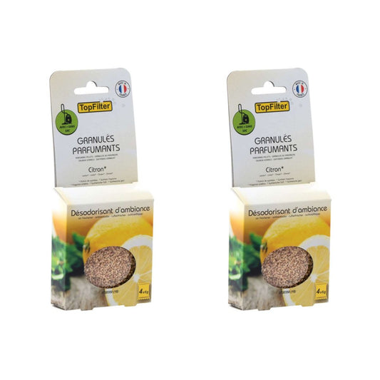 Lot de 2 x 4 Sachets de granulés de parfum pour aspirateur à la citron TopFilter