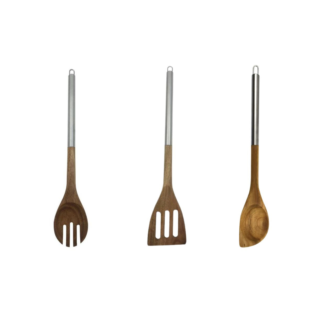 Ensemble de 3 cuillères et spatules de cuisine en bois et inox Fackelmann Synthesis