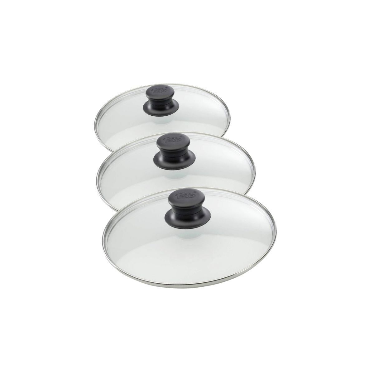 Set de 3 couvercles de cuisson en verre 20 cm 24 cm et 28 cm Elo