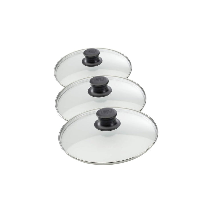Set de 3 couvercles de cuisson en verre 20 cm 24 cm et 28 cm Elo