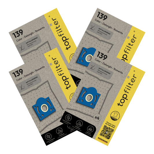 Lot de 4 packs de 4 sacs aspirateur 64967 pour Moulinex TopFilter Premium