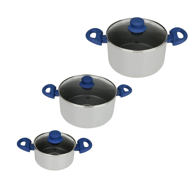 Set de 3 Faitout avec doseur d'huile et couvercle 16cm / 20cm / 24cm Tasty Casserole