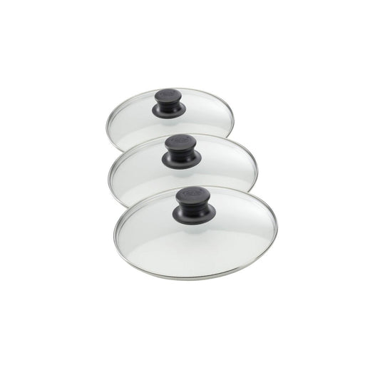 Set de 3 couvercles de cuisson en verre 24 cm 28 cm et 32 cm Elo