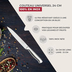 Couteau universel 24 cm en inox Set de 2 couteaux de cuisine professionnels Nirosta Star