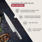Set de 2 couteaux de chef 33 cm en inox Nirosta Star