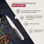 Ensemble de 2 Couteaux d'office en inox 20 cm en tout Nirosta Star