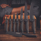 Ensemble de 4 Couteaux de cuisine cranté Nirosta Black Edition