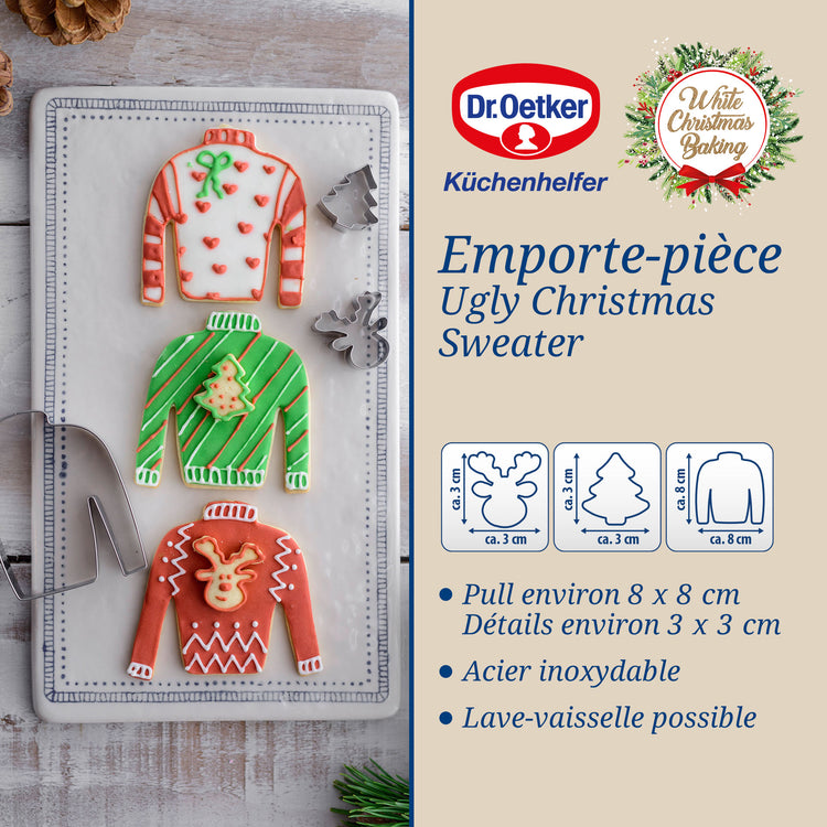 Ensemble de 3 emporte-pièces "Pull de Noël" Dr.Oetker Baker Edition