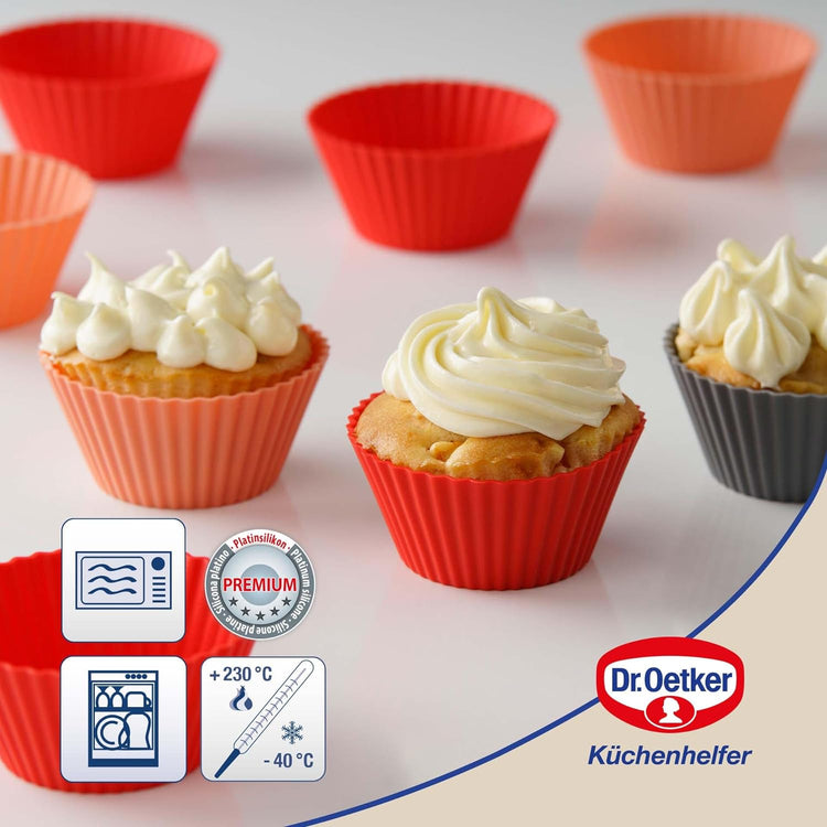 Lot de 12 caissettes muffins en silicone Dr. Oetker Flexxibel Love