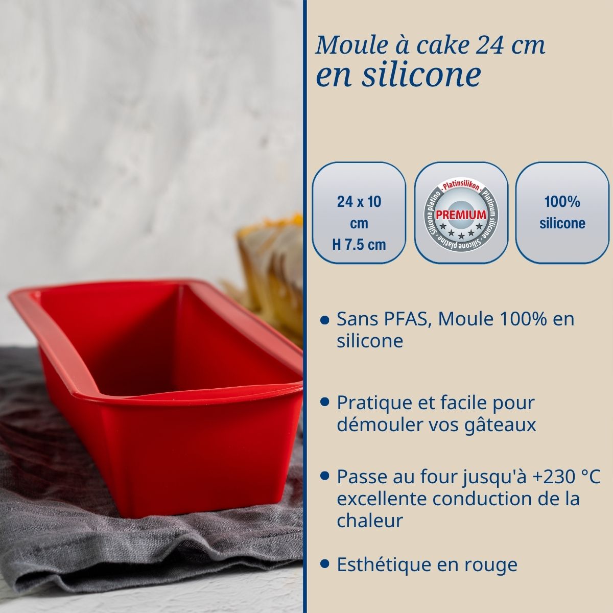 Moule à cakes en silicone 24 cm Dr Oetker Flexxibel Love