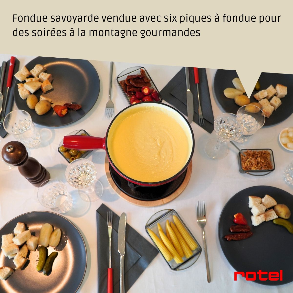 Service à fondue au fromage 6 personnes Rotel Swiss Tradition
