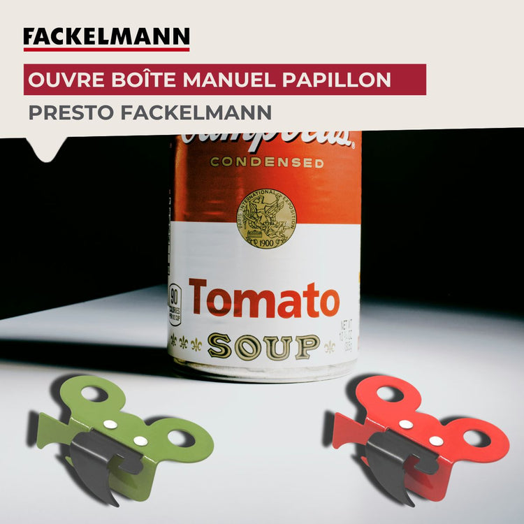 Duo Ouvre boîte manuel papillon et tire languette Fackelmann