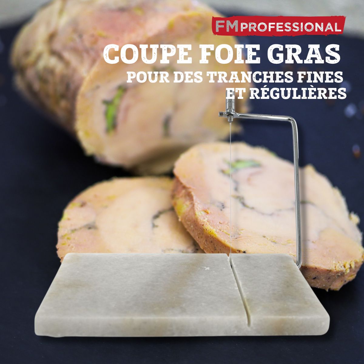 Coupe et présentation foie gras en marbre FM Professional