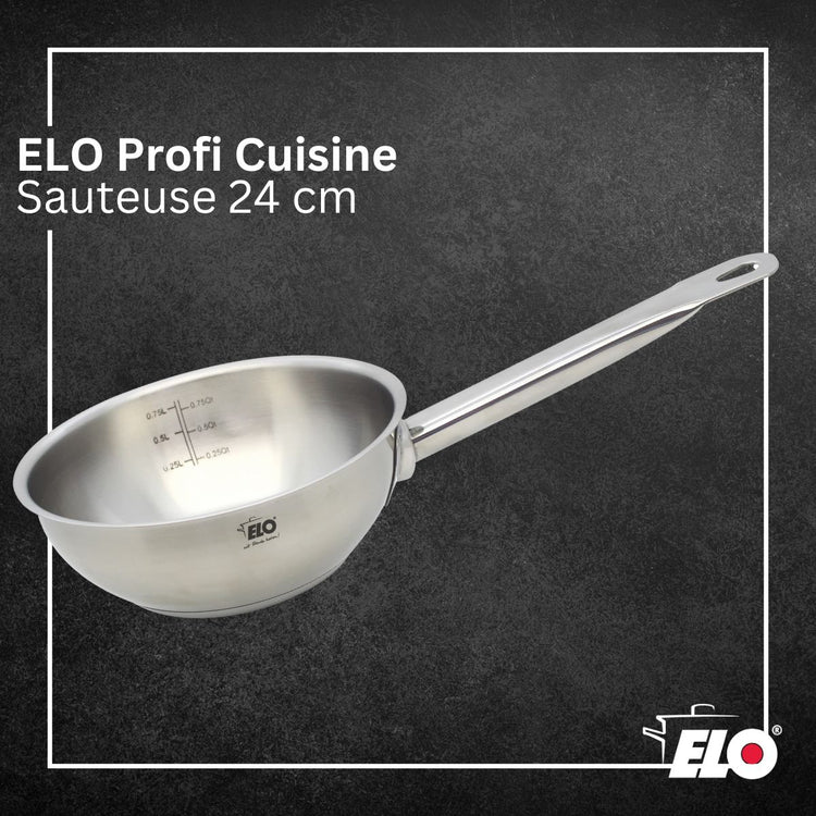 Sauteuse 24 cm en acier inoxydable 18/8 Elo Profi Cuisine
