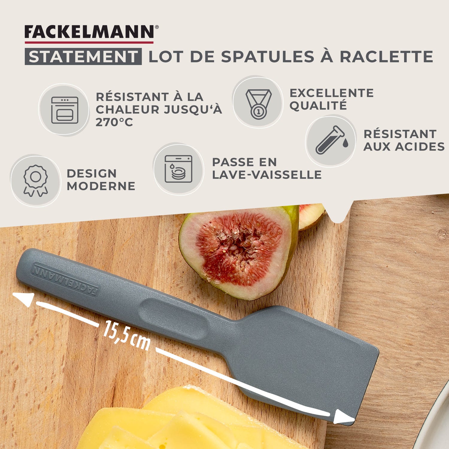 Lot de 4 spatules à raclette Fackelmann