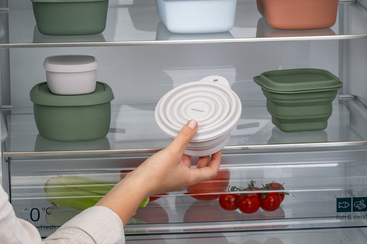Boite à Snacks Pliable en Silicone Blanc Fackelmann Storage