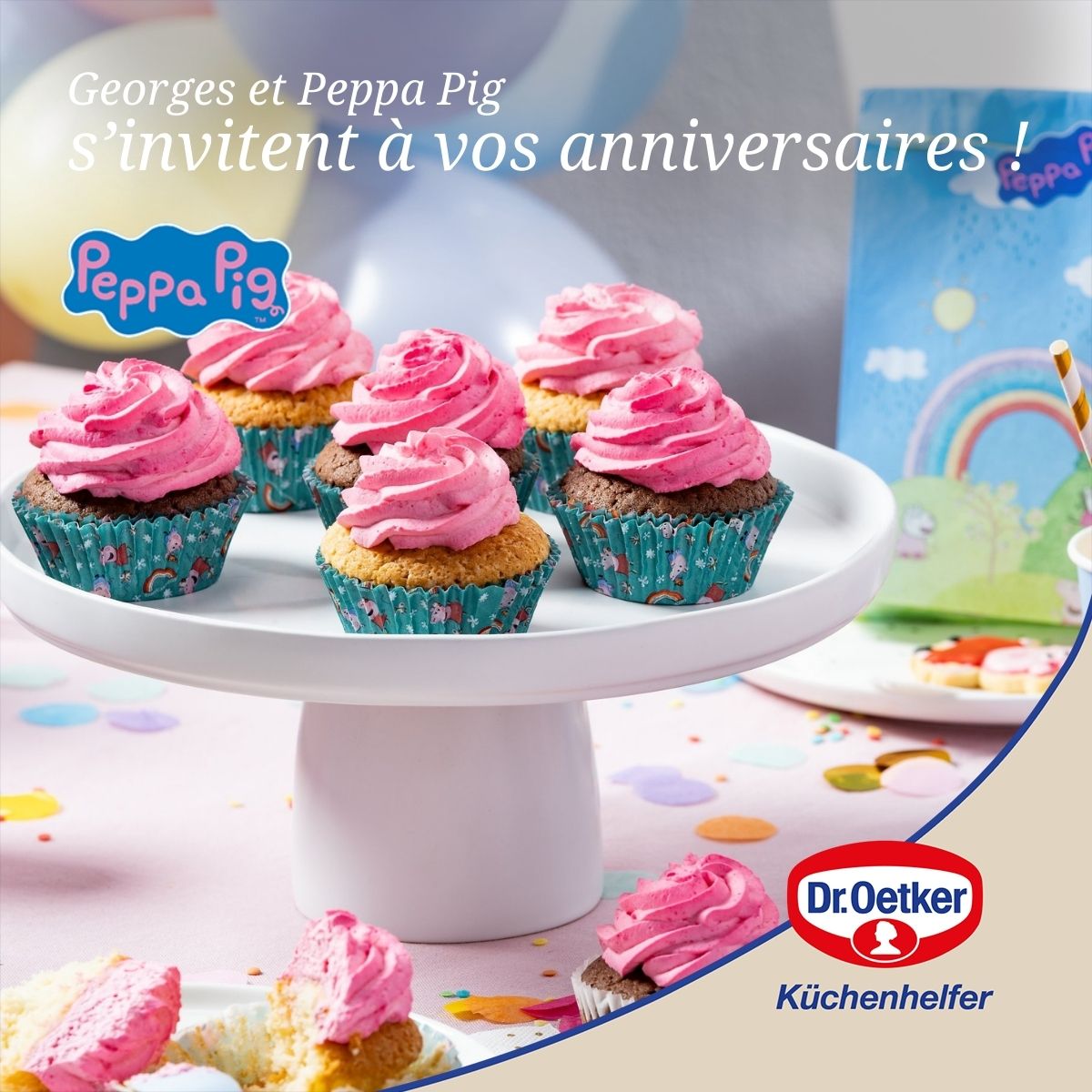 50 moules à muffins en papier Dr. Oetker Peppa Pig