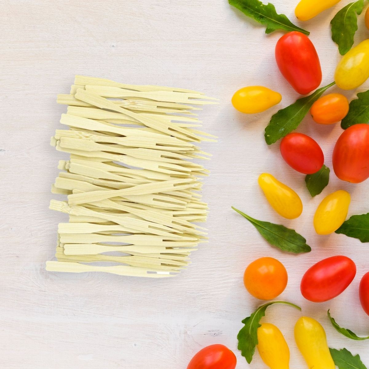 Lot de 50 pics à apéritif forme fourchette Fackelmann Wood Edition