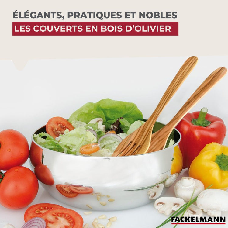 Couverts à salade Fackelmann Édition Bois d'olivier