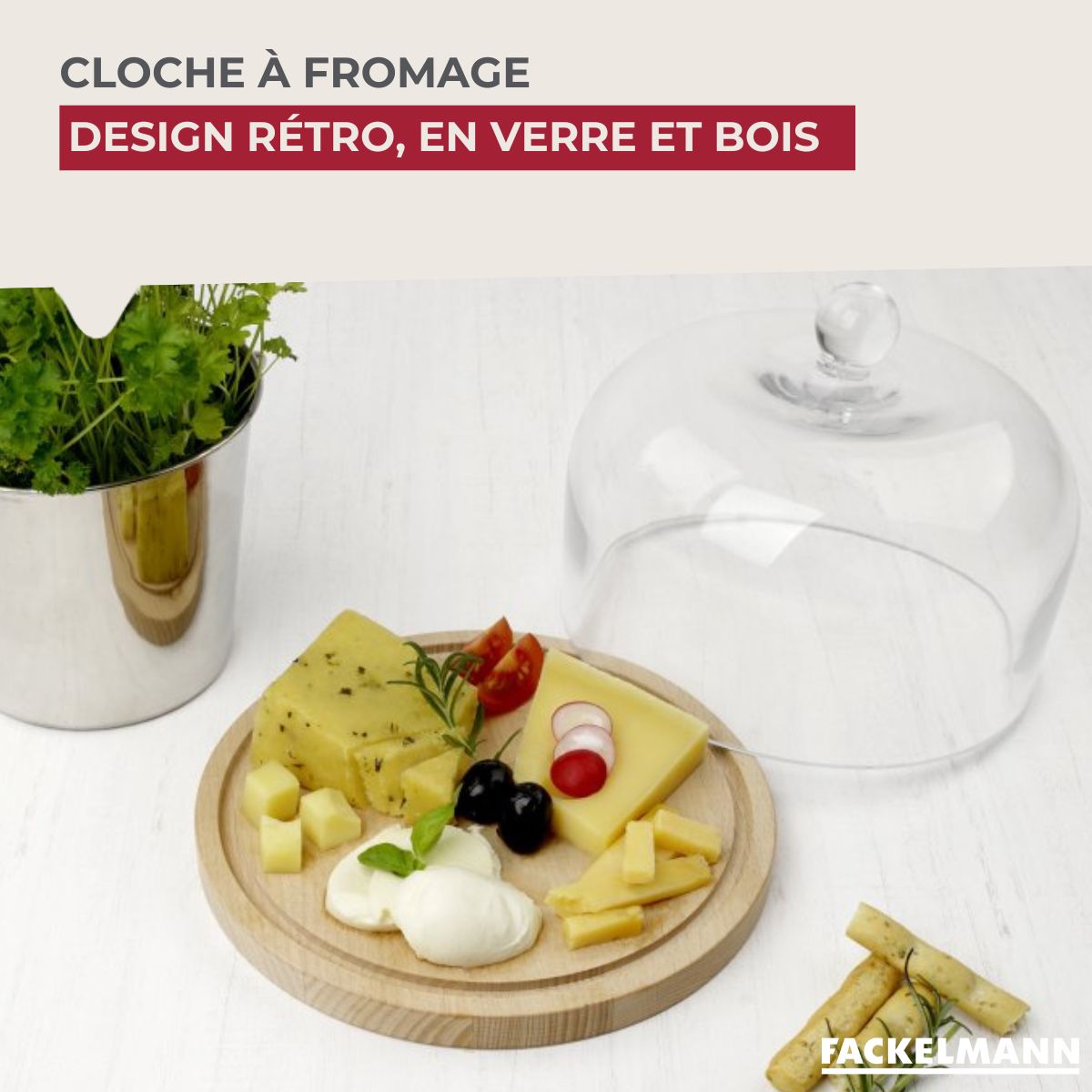 Cloche à fromage en verre 20 cm Fackelmann Eco Friendly